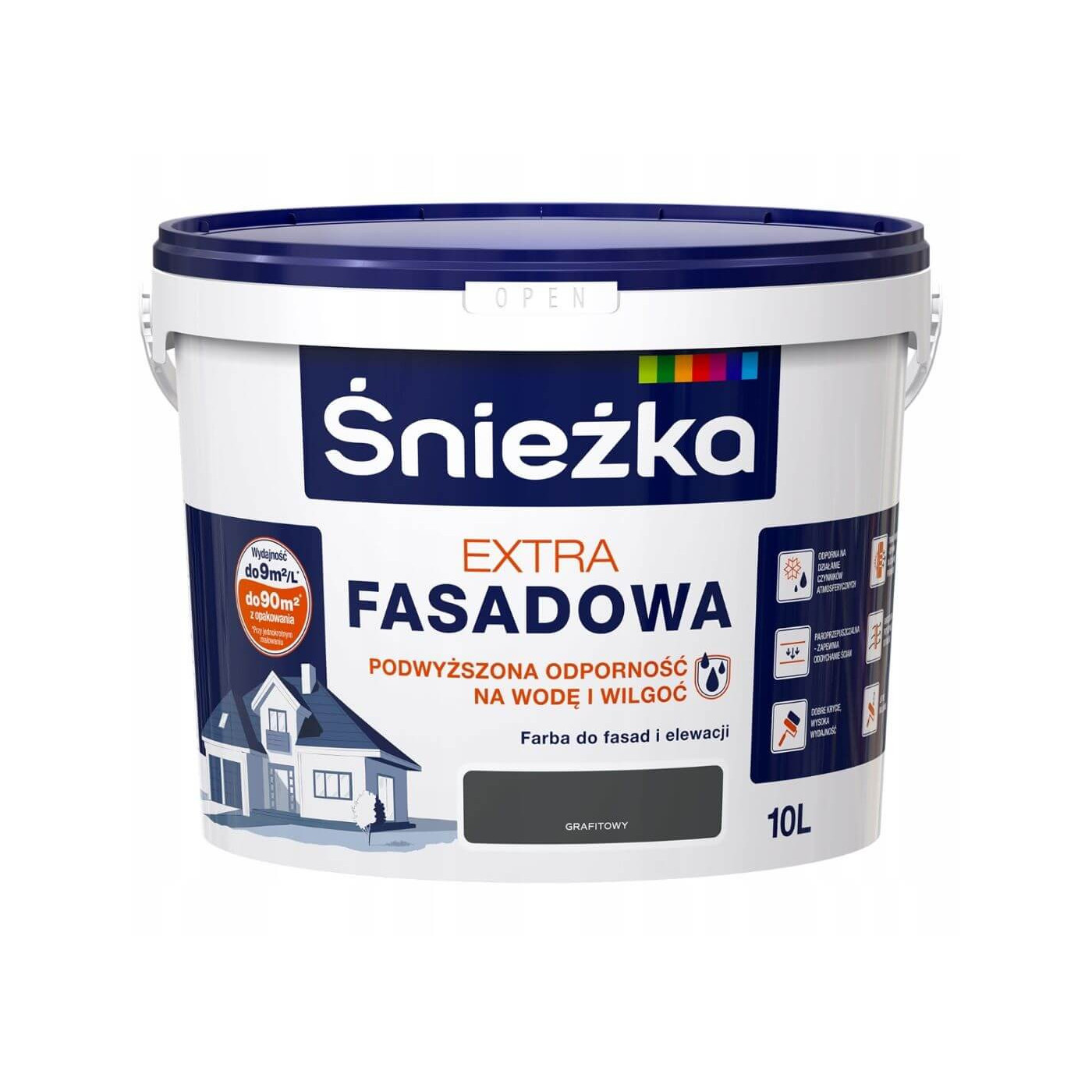 Farba Fasadowa Extra Grafitowa 1L Śnieżka Farba Fasadowa Extra Grafitowa 1L Śnieżka