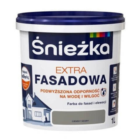 Farba Fasadowa Extra Szary Ciemny 1L Śnieżka