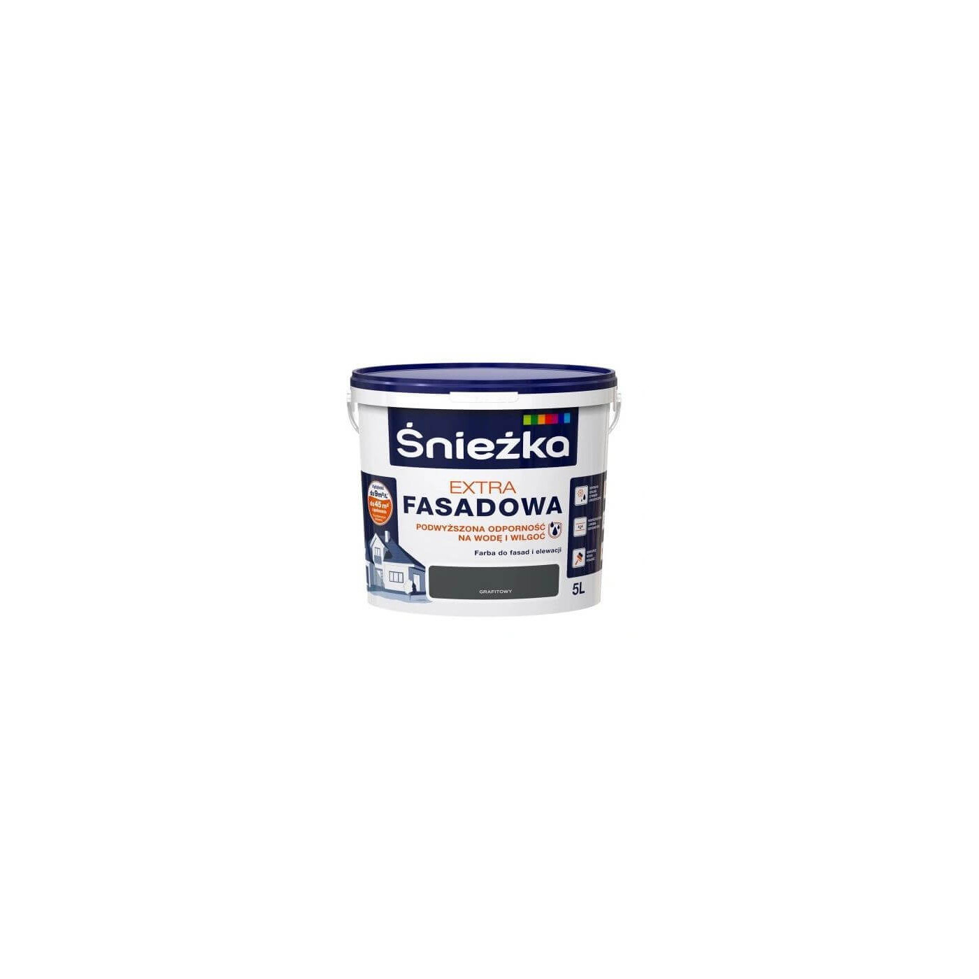 Farba Fasadowa Extra Grafitowa 5L Śnieżka Farba Fasadowa Extra Grafitowa 5L Śnieżka