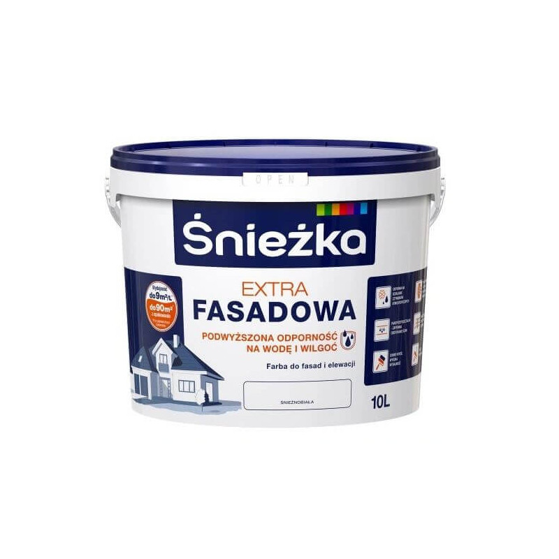 Farba Fasadowa Extra Biała 10L Śnieżka Farba Fasadowa Extra Biała 10L Śnieżka