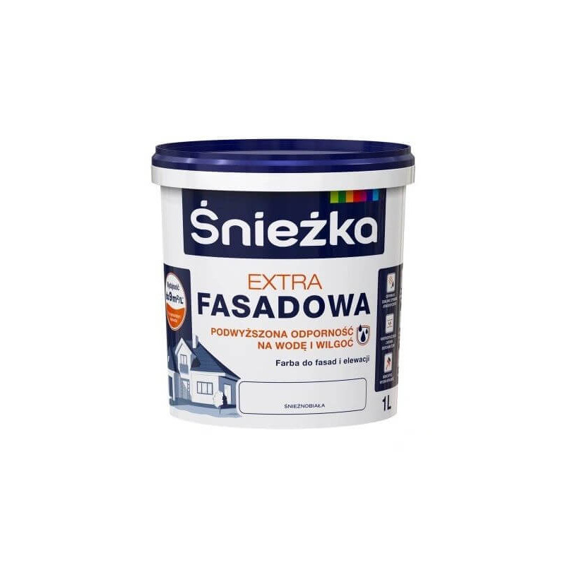 Farba Fasadowa Extra Biała 1L Śnieżka Farba Fasadowa Extra Biała 1L Śnieżka