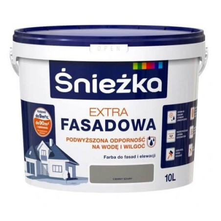 Farba Fasadowa Extra Ciemny Szary 10L Śnieżka
