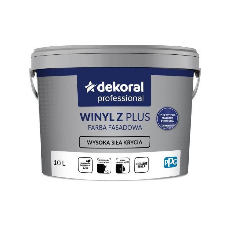 Farba Fasadowa Winyl Z Plus Biały 10L Dekoral Farba Fasadowa Winyl Z Plus Biały 10L Dekoral