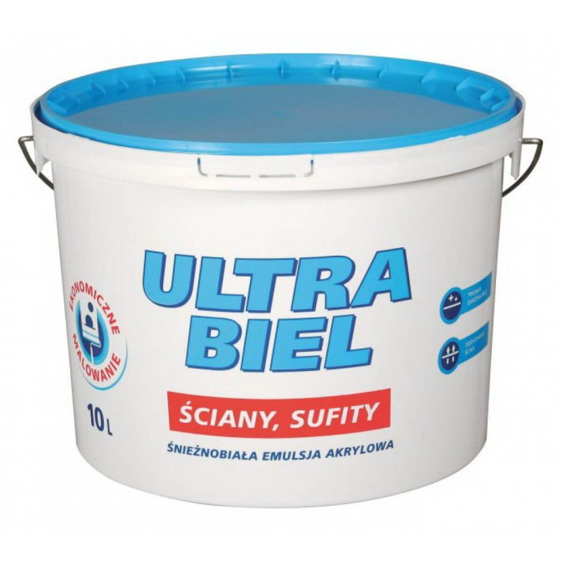 Farba Akrylowa Ultra Biel Biała 10L Śnieżka Farba Akrylowa Ultra Biel Biała 10L Śnieżka