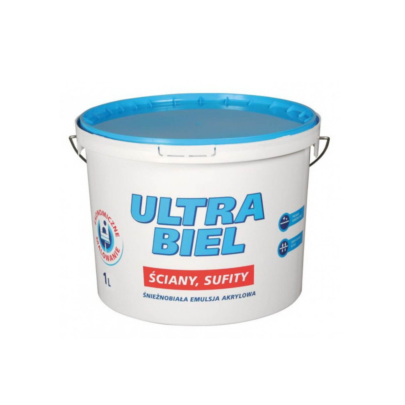 Farba Akrylowa Ultra Biel Biała 1L Śnieżka Farba Akrylowa Ultra Biel Biała 1L Śnieżka