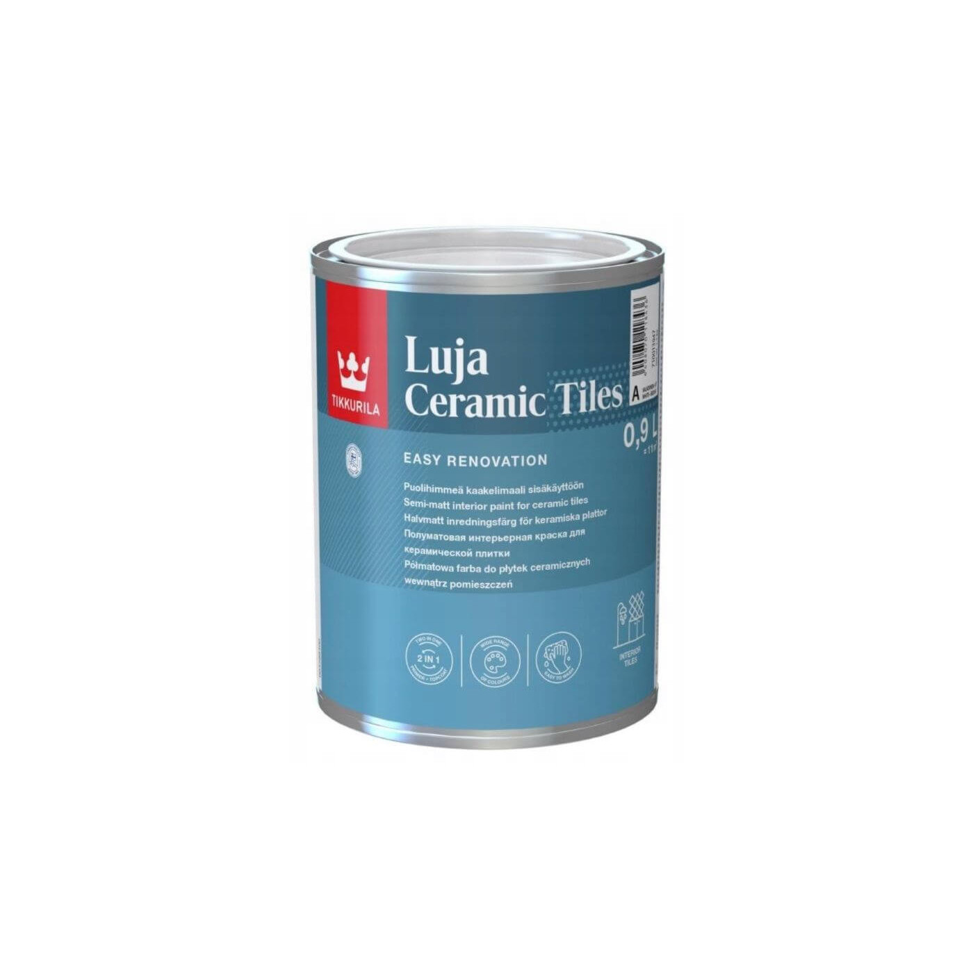 Farba Do Płytek Ceramicznych Luja Ceramic Tiles Baza A 0,9L Tikkurila Farba Do Płytek Ceramicznych Luja Ceramic Tiles Baza A 0,9L Tikkurila