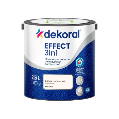 Farba Lateksowa Plamoodporna Effect 3IN1 2.5L Biały z Nutą Beżu Dekoral