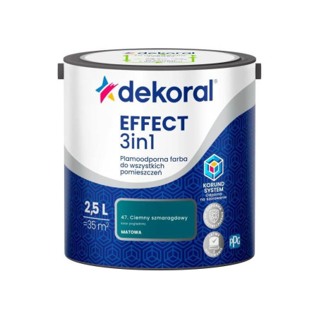 Farba Lateksowa Plamoodporna Effect 3IN1 2.5L Ciemny Szmaragdowy Dekoral