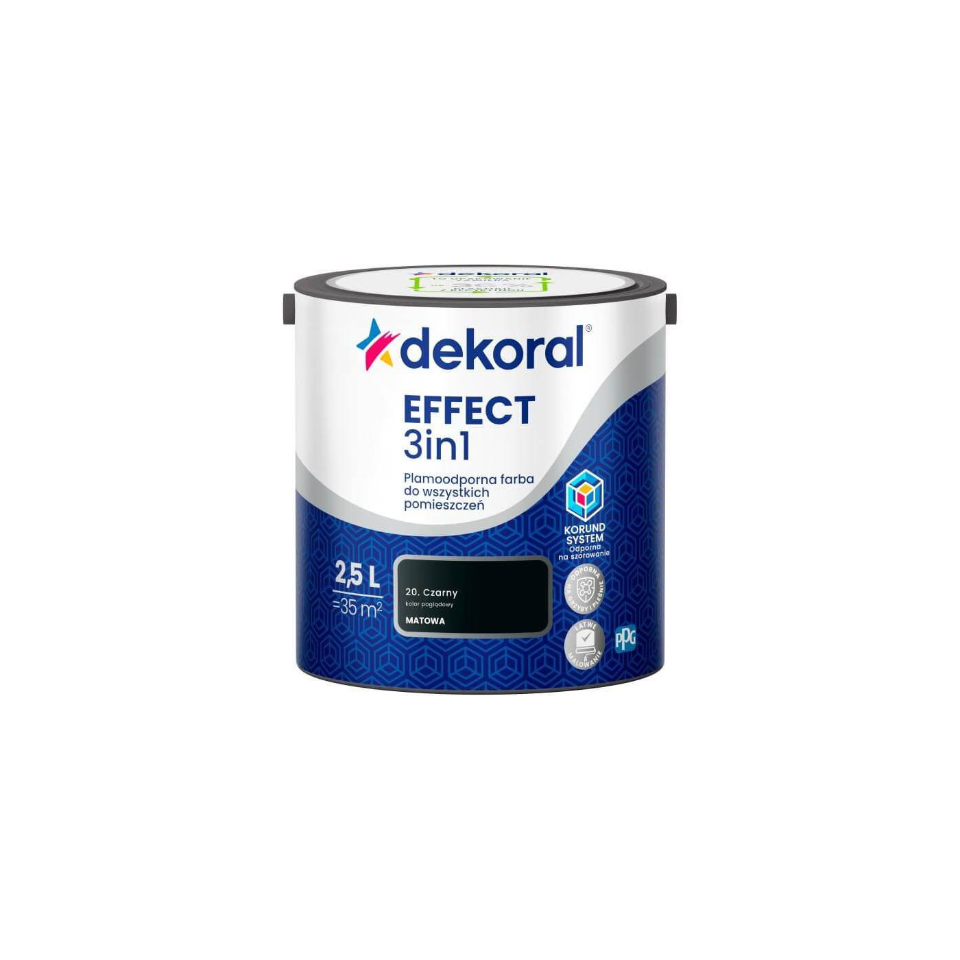 Farba Lateksowa Plamoodporna Effect 3IN1 2.5L Czarny Dekoral Farba Lateksowa Plamoodporna Effect 3IN1 2.5L Czarny Dekoral