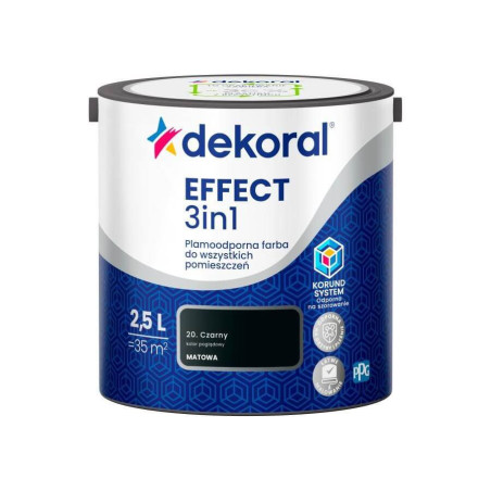Farba Lateksowa Plamoodporna Effect 3IN1 2.5L Czarny Dekoral