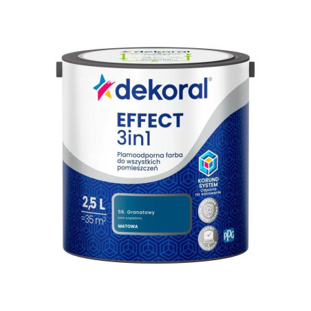 Farba Lateksowa Plamoodporna Effect 3IN1 2.5L Granatowy Dekoral