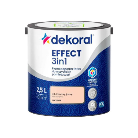 Farba Lateksowa Plamoodporna Effect 3IN1 2.5L Kawowy Jasny Dekoral