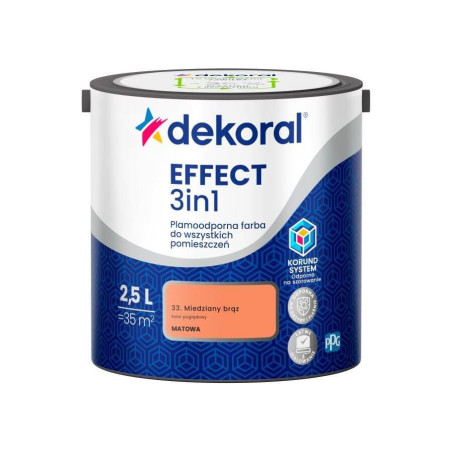 Farba Lateksowa Plamoodporna Effect 3IN1 2.5L Miedziany Brąz Dekoral