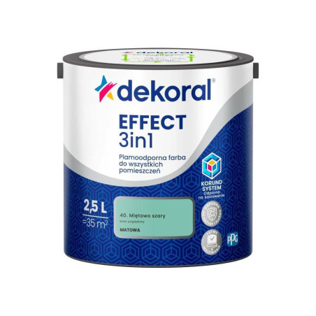 Farba Lateksowa Plamoodporna Effect 3IN1 2.5L Miętowo-Szary Dekoral