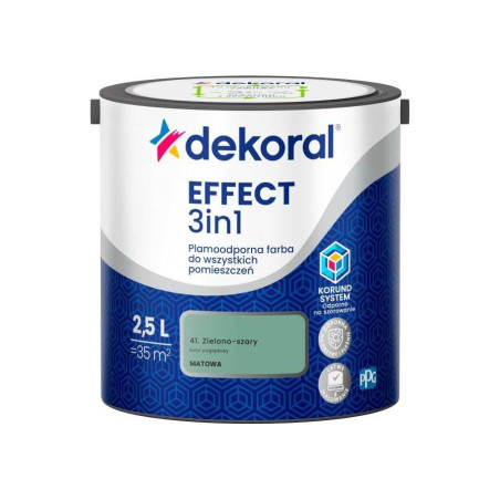 Farba Lateksowa Plamoodporna Effect 3IN1 2.5L Zielono-Szarny Dekoral