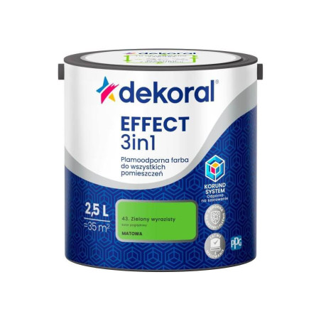 Farba Lateksowa Plamoodporna Effect 3IN1 2.5L Zielony Wyrazisty Dekoral