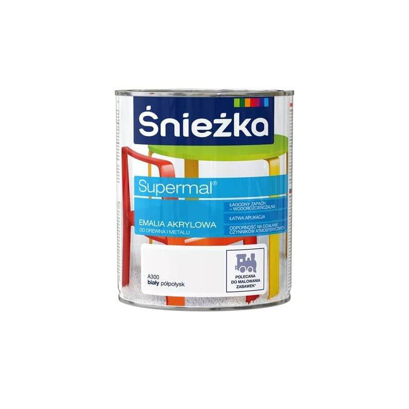 Emalia Akrylowa Śnieżka 0.8L Biały A300 Emalia Akrylowa Śnieżka 0.8L Biały A300