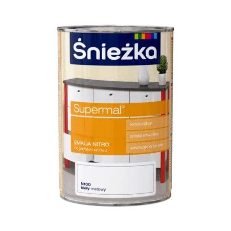 Emalia Supermal Nitro Biały Mat 0.8 L Śnieżka