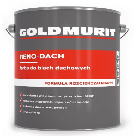 Reno-Dach Farba Do Blach Dachowych Brązowy - Formuła Rozcieńczalnikowa 8016 5L Goldmurit
