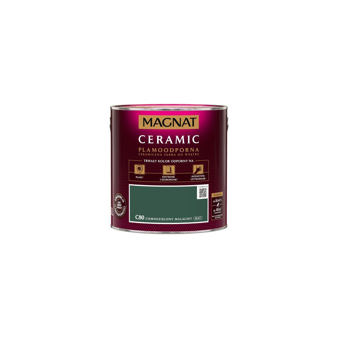 Farba Ceramiczna Ceramic Ciemnozielony Malachit C80 2.5L Magnat Farba Ceramiczna Ceramic Ciemnozielony Malachit C80 2.5L Magnat