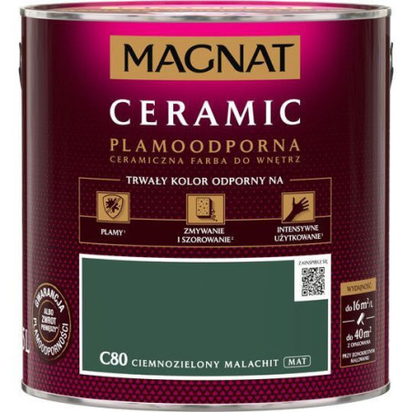 Farba Ceramiczna Ceramic Ciemnozielony Malachit C80 2.5L Magnat