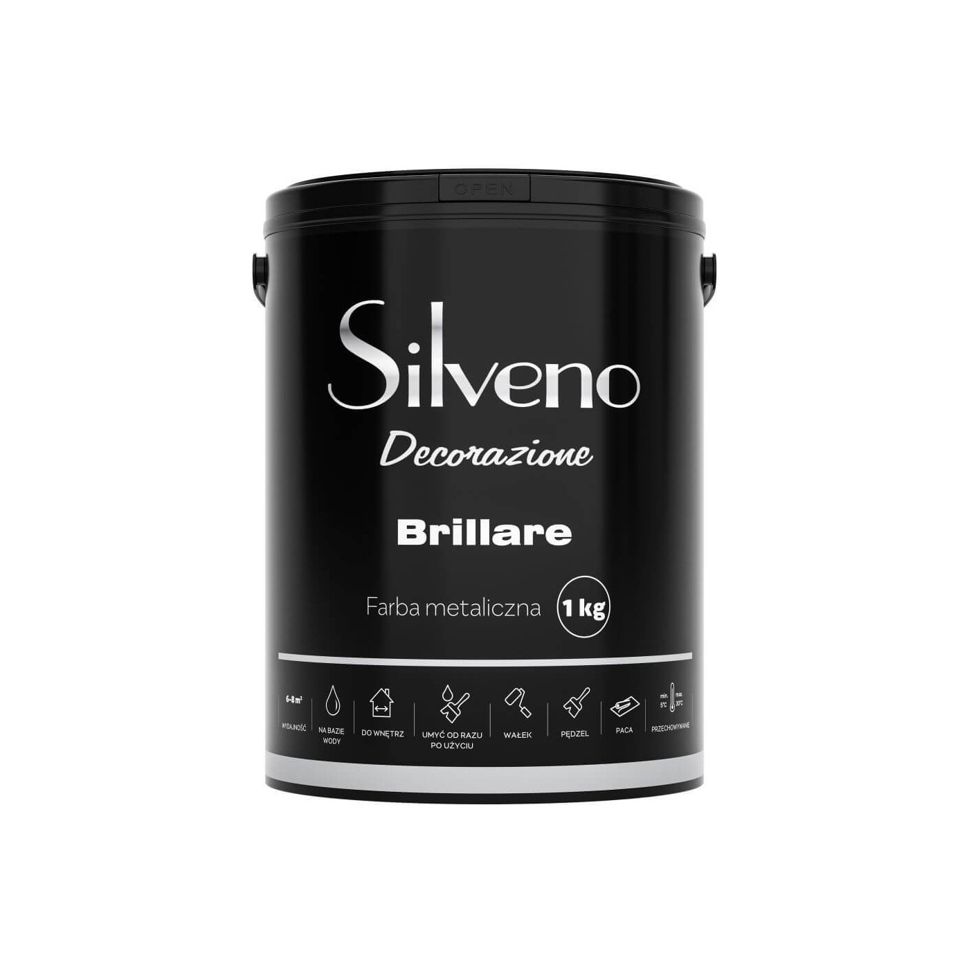 Farba Metaliczna Brillare 1kg Silveno Decorazione Farba Metaliczna Brillare 1kg Silveno Decorazione