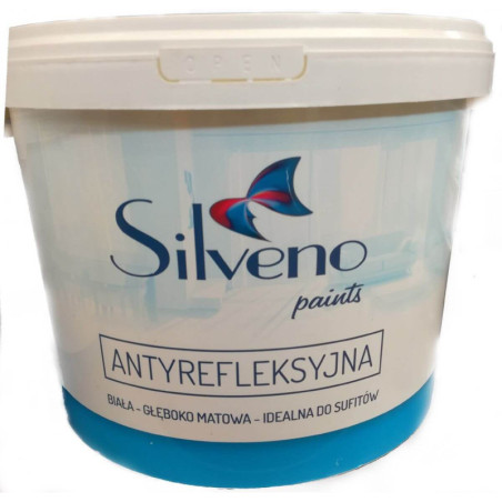 Farba Antyrefleksyjna Biała Matowa 5L Silveno