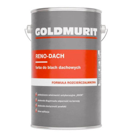 Reno-Dach Farba Do Blach Dachowych - Formuła Rozcieńczalnikowa 6003 10L Goldmurit