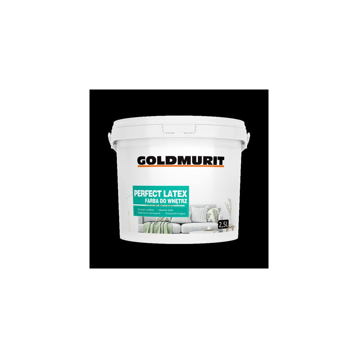 Farba Do Ścian i Sufitów PERFECT LATEX Idealnie Biała 2,5l Goldmurit Farba Do Ścian i Sufitów PERFECT LATEX Idealnie Biała 2,5l Goldmurit