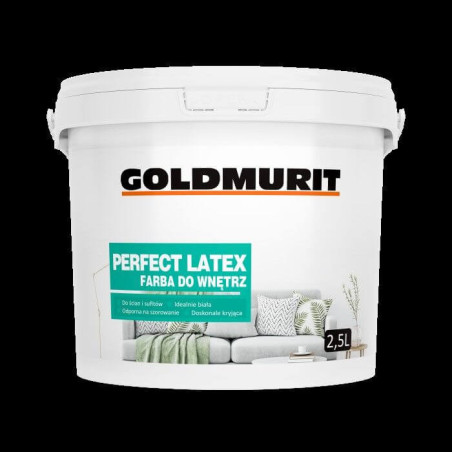 Farba Do Ścian i Sufitów PERFECT LATEX Idealnie Biała 2,5l Goldmurit