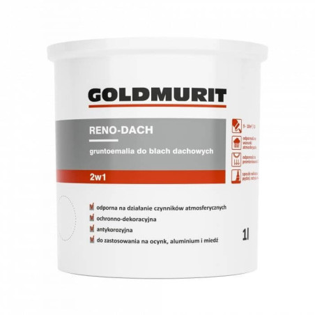 Farba Gruntoemalia Do Dachów Reno Dach Czarny Ral 9017 1L Goldmurit