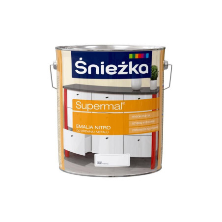 Emalia Supermal Nitro Biały Mat 10 L Śnieżka