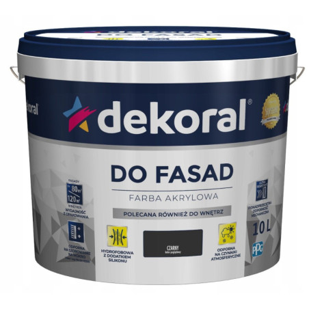 Farba Akrylowa Polinit Czarny 10L Dekoral