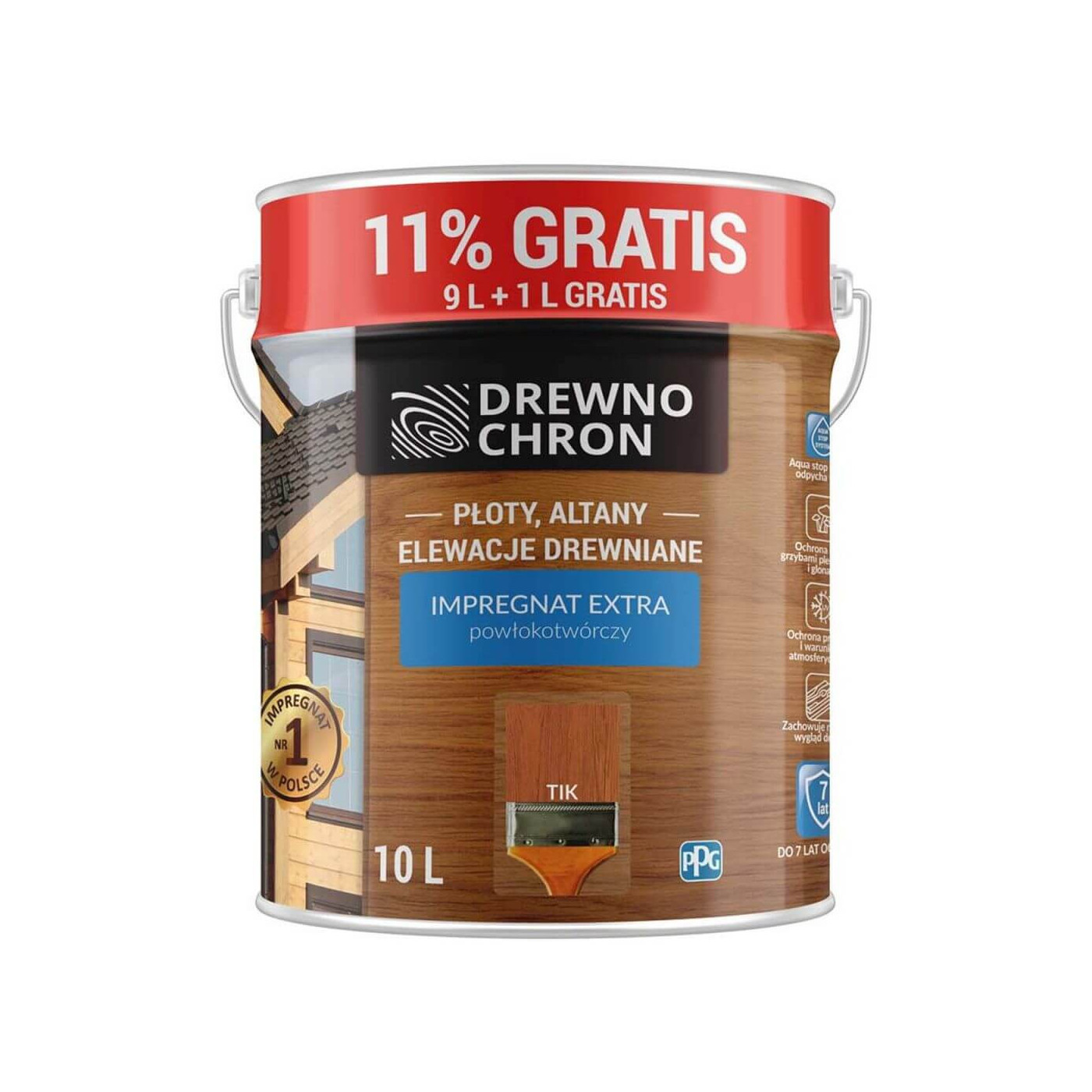 Impregnat Extra Powłokotwórczy Tik 10L Drewnochron Impregnat Extra Powłokotwórczy Tik 10L Drewnochron