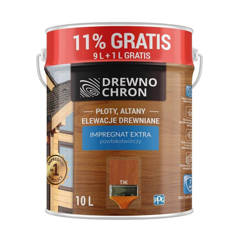 Impregnat Extra Powłokotwórczy Tik 10L Drewnochron Impregnat Extra Powłokotwórczy Tik 10L Drewnochron