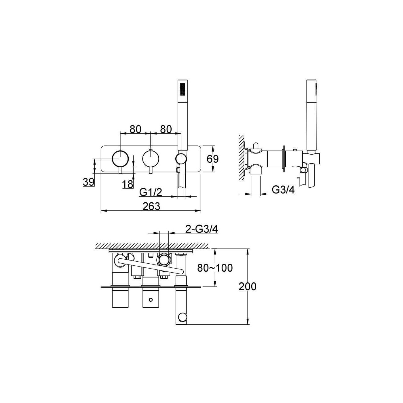 Bateria Wannowa Z Termostatem Axel QW265A Kohlman Bateria Wannowa Z Termostatem Axel QW265A Kohlman