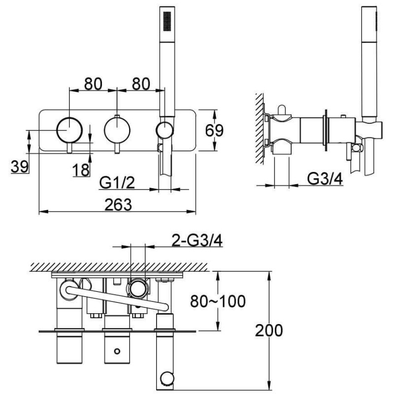 Bateria Wannowa Z Termostatem Axel QW265A Kohlman Bateria Wannowa Z Termostatem Axel QW265A Kohlman