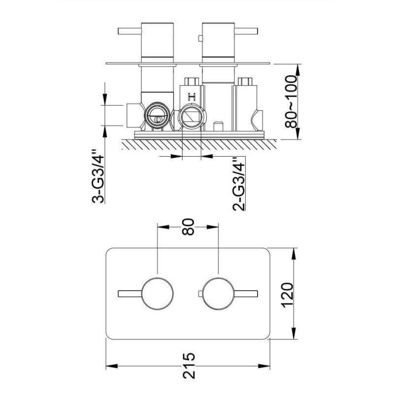 Bateria Wannowa Termostatyczna Axel Black QW433AB Kohlman Bateria Wannowa Termostatyczna Axel Black QW433AB Kohlman