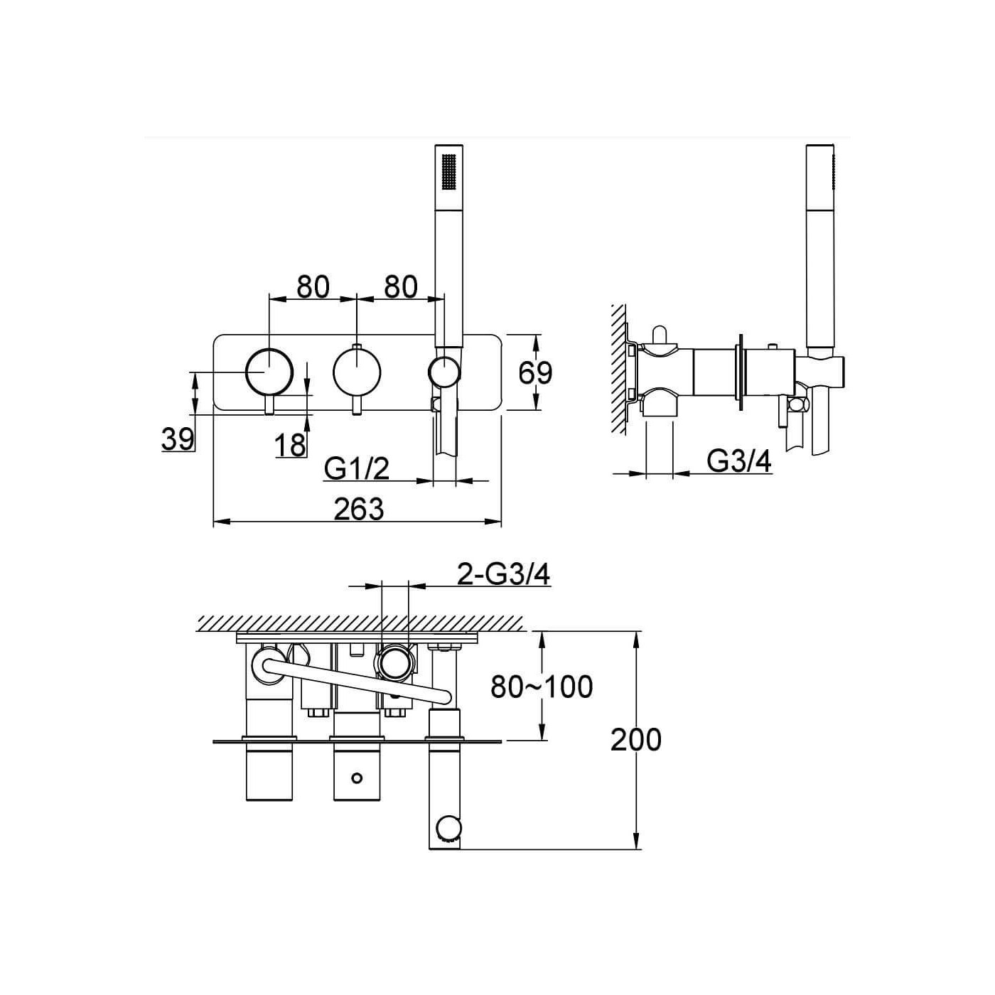 Bateria Wannowa Z Termostatem Axel Black QW265AB Kohlman Bateria Wannowa Z Termostatem Axel Black QW265AB Kohlman