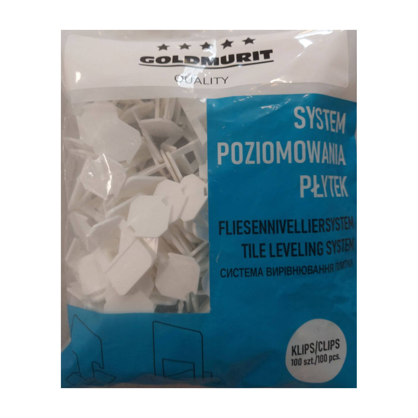 Klipsy Do Poziomowania Płytek 1,5 mm Białe 100 Szt. Goldmurit Klipsy Do Poziomowania Płytek 1,5 mm Białe 100 Szt. Goldmurit