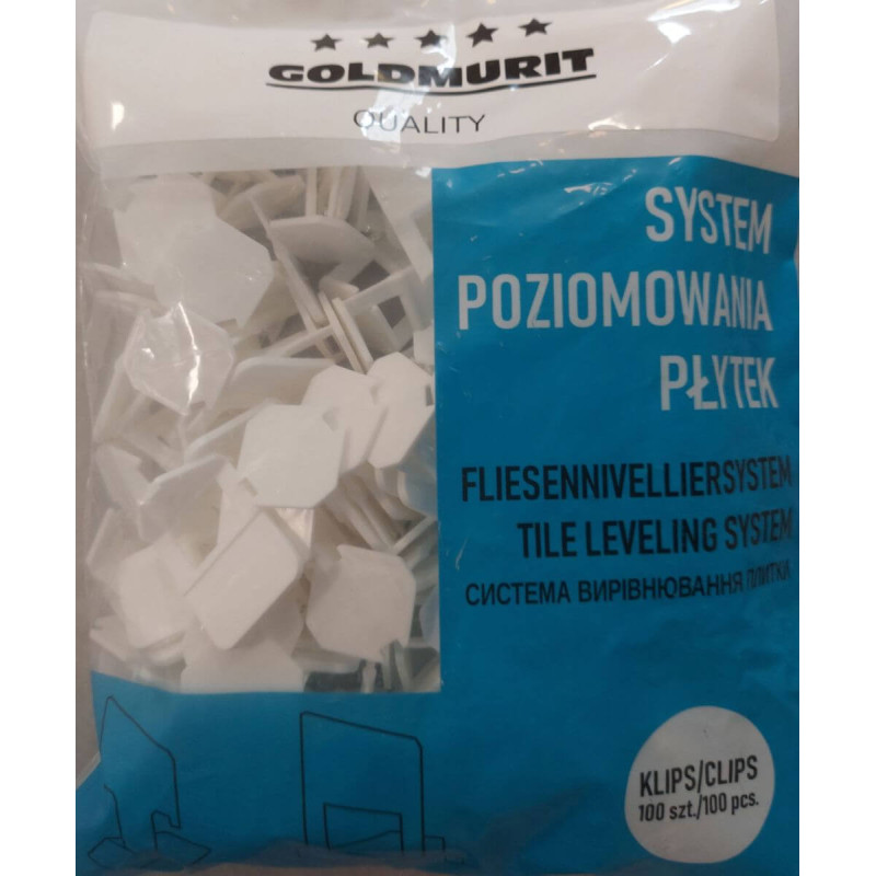 Klipsy Do Poziomowania Płytek 1,5 mm Białe 100 Szt. Goldmurit Klipsy Do Poziomowania Płytek 1,5 mm Białe 100 Szt. Goldmurit