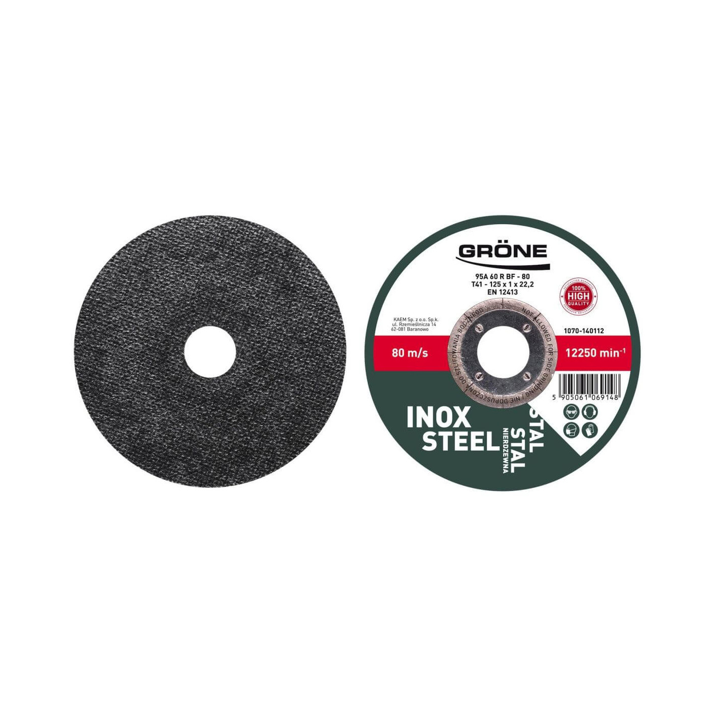 Tarcza Do Cięcia Metalu T41 125 x 1,0 x 22,2 mm Grone Tarcza Do Cięcia Metalu T41 125 x 1,0 x 22,2 mm Grone
