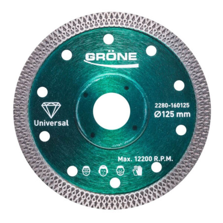 Tarcza Diamentowa 125 x 22,2 mm Z Segmentem Ciągłym Ryflowanym Grone