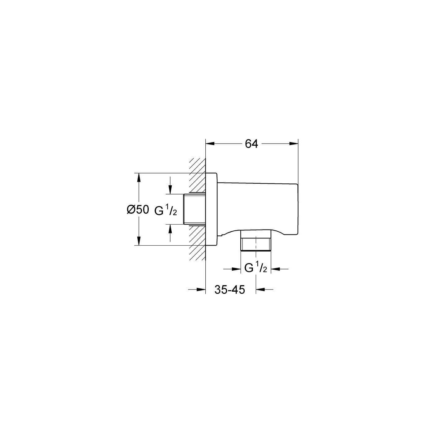 Kolanko Przyłączeniowe Rainshower Chrom 27057000 Grohe Kolanko Przyłączeniowe Rainshower Chrom 27057000 Grohe