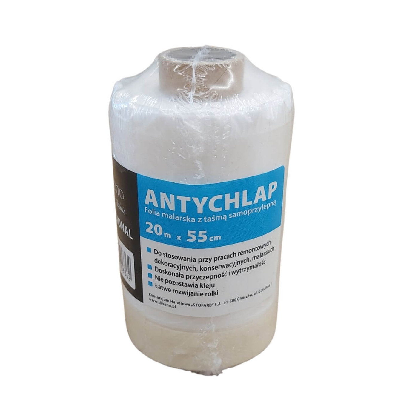 Folia Ochronna z Taśmą Samoprzylepną Antychlap 20mx55cm Silveno Folia Ochronna z Taśmą Samoprzylepną Antychlap 20mx55cm Silveno