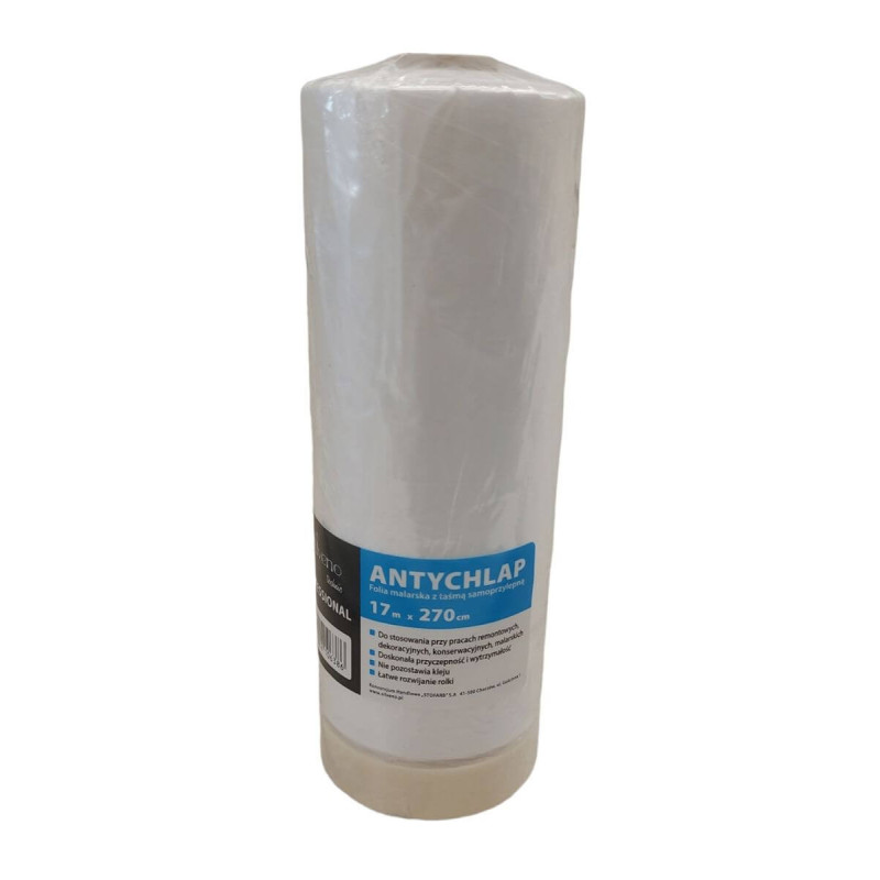 Folia Ochronna z Taśmą Samoprzylepną Antychlap 17mx270cm Silveno Folia Ochronna z Taśmą Samoprzylepną Antychlap 17mx270cm Silveno