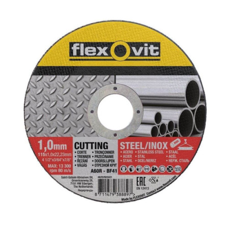 Tarcza 115x1,0x22,23 A 60 R-BF41 STAL/INOX Flexovit