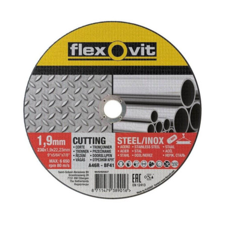 Tarcza 230x1,9x22,23 A 46 R-BF41 STAL/INOX Flexovit