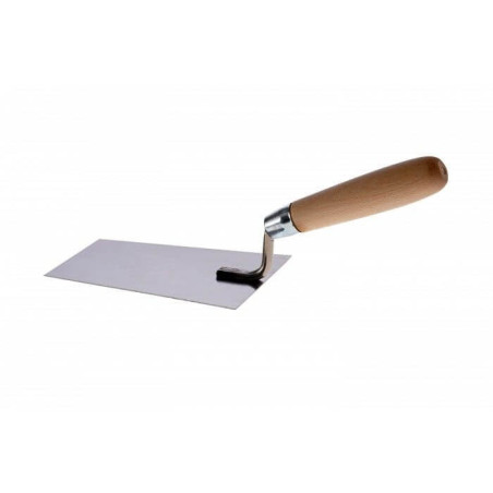 Nierdzewna Kielnia Trapezowa Szeroka 140 mm Uchwyt Drewno Goldmurit