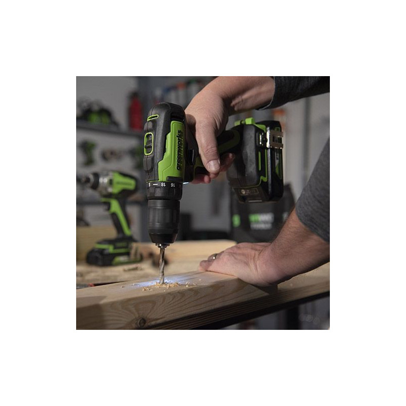 Zestaw Wiertarko-Wkrętarka Gd24Dd60K2 Ładowarka + Aku 2 Ah + Walizka 24V GR3704107UA Greenworks Zestaw Wiertarko-Wkrętarka Gd24Dd60K2 Ładowarka + Aku 2 Ah + Walizka 24V GR3704107UA Greenworks